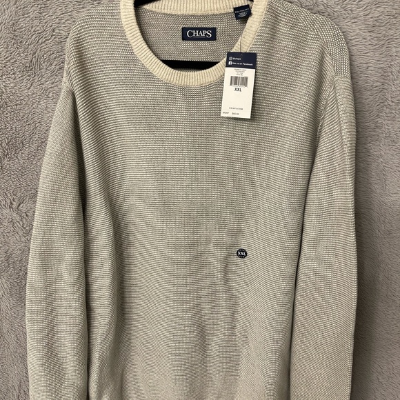 Men’s Chaps Crewneck Sweater Beige /Tan / some gray Big and Tall - Picture 3 of 6